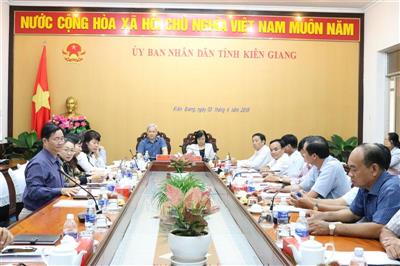 Ban chỉ đạo Tổng điều tra Dân số và nhà ở Trung ương làm việc với Ban chỉ đạo Tổng điều tra Dân số và nhà ở tỉnh Kiên Giang
